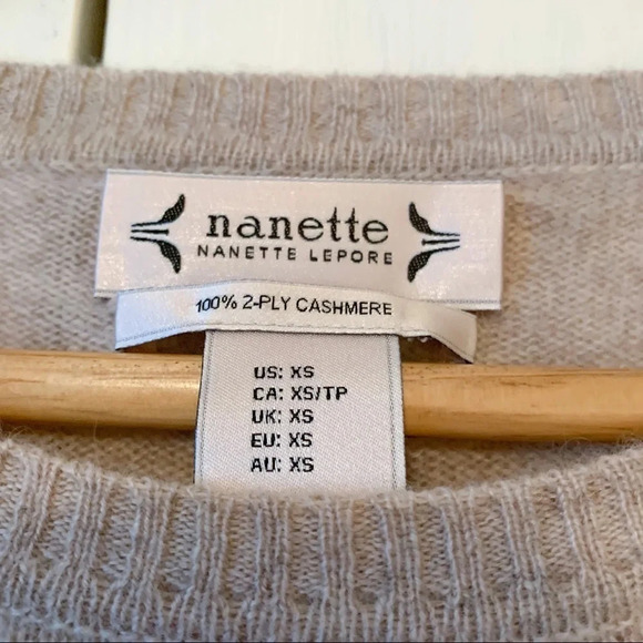 Nanette Lepore 100% Cashmere Striped Crew Neck Sweater - Picture 4 of 4